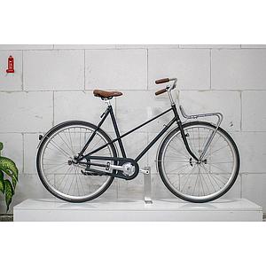 Road Matt Black – Classic ladies city bike single-speed with dynamo lights – Regular framesize